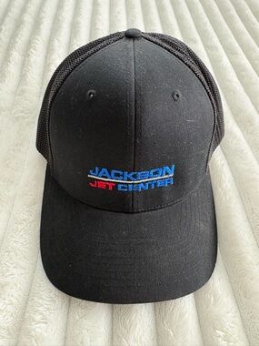 Jackson Jet Center Embroidered Richardson 112 Flex Black Mesh Trucker Hat